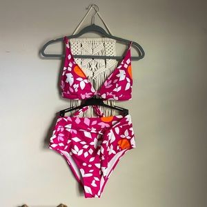 Vibrant high waisted swimsuit